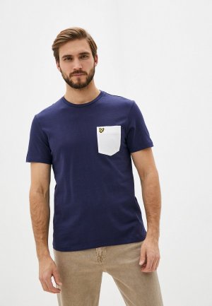 Футболка Lyle & Scott Contrast Pocket T-Shirt. Цвет: синий