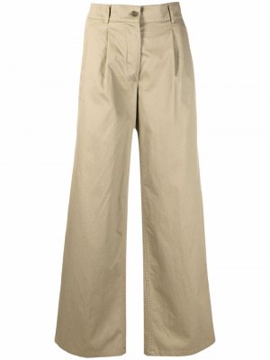 Pleated wide-leg trousers ASPESI. Цвет: зеленый