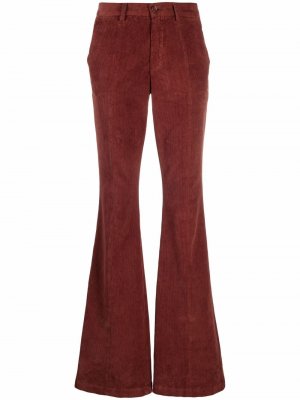 Вельветовые расклешенные брюки ETRO. Цвет: красный