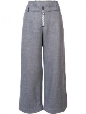 Укороченные брюки-палаццо Ellery. Цвет: серый