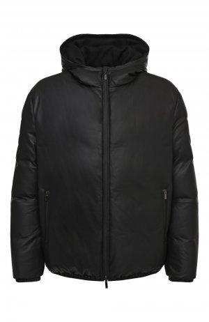 Кожаная куртка Giorgio Armani. Цвет: чёрный