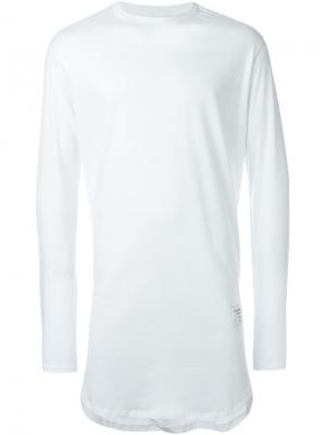 Свободная футболка с длинными рукавами Ejxiii. Цвет: белый