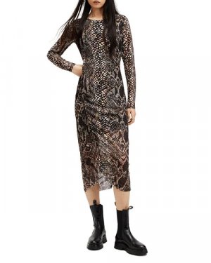 Платье с длинными рукавами Nora Waimea ALLSAINTS, цвет Black AllSaints