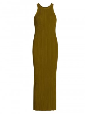 Бесшовное вязаное в рубчик платье-майка , оливковый Totême