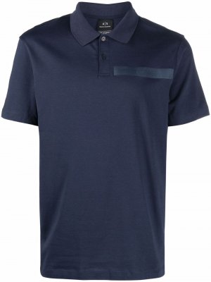 Рубашка поло с короткими рукавами и логотипом Armani Exchange. Цвет: синий