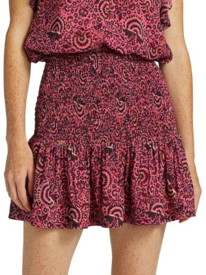 Присборенная мини-юбка kade Pink multicolor A.L.C.