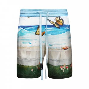 Пляжные шелковые шорты Butterfly, Синий/Разноцветный Nahmias