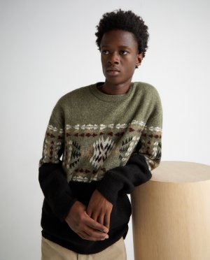 Мужской мягкий свитер из этнического жаккарда Green Coast