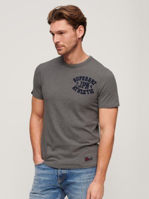 Винтажная футболка с коротким рукавом и спортивной грудью , серый Superdry
