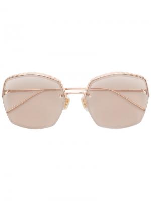 Квадратные солнцезащитные очки Boucheron Eyewear. Цвет: металлик