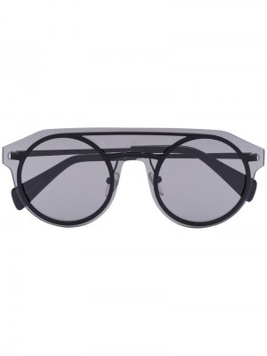 Солнцезащитные очки-авиаторы YY7013 Yohji Yamamoto. Цвет: черный