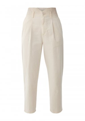 Обычные брюки со складками спереди S.Oliver, крем s.Oliver