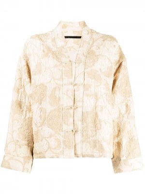 Куртка оверсайз с вышивкой Muller Of Yoshiokubo. Цвет: бежевый