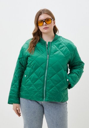 Куртка утепленная Le Monique. Цвет: зеленый