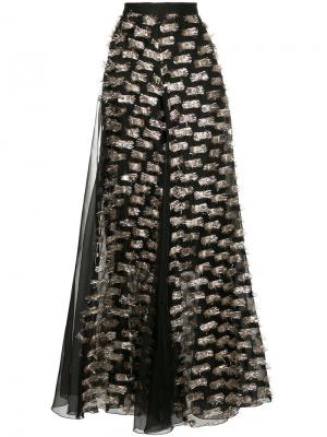 Длинная юбка с завышенной талией Maison Esve. Цвет: чёрный