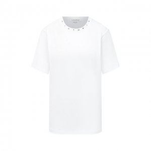Хлопковая футболка Victoria Beckham. Цвет: белый