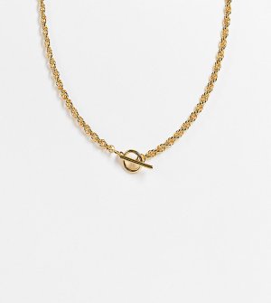 Позолоченное ожерелье-цепочка с Т-образной застежкой -Золотистый Orelia