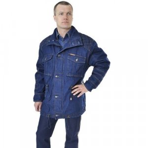 Куртка джинсовая удлиненная 12030SW 5XL Синий Montana. Цвет: синий