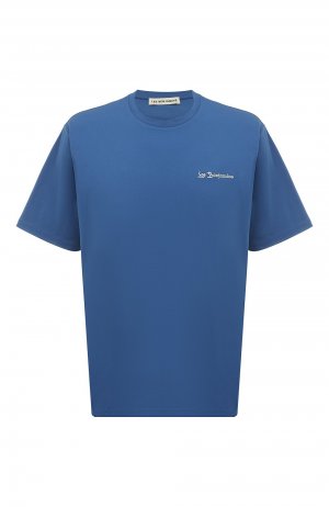 Хлопковая футболка Les Benjamins. Цвет: синий