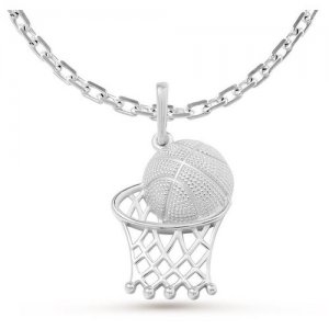 Кулон Баскетбол PJ3-141 , из серебра Pepela Jewelry. Цвет: серебристый