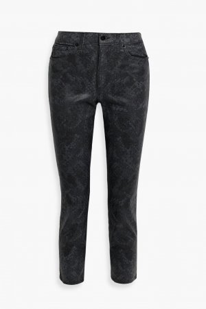 Укороченные прямые джинсы Nina с высокой посадкой Rag & Bone, темно-серый bone
