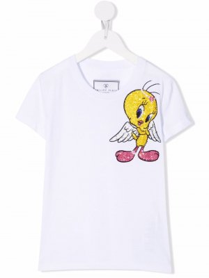 Футболка Looney Tunes Philipp Plein Junior. Цвет: белый