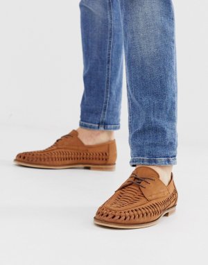 Плетеные светло-коричневые кожаные туфли на шнуровке Lambeth-Светло-коричневый Office