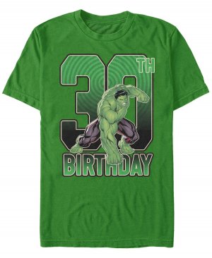 Мужская футболка с коротким рукавом marvel hulk smash 30th birthday Fifth Sun, изумрудный