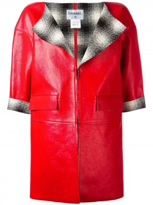 Кожаная куртка Chanel Pre-Owned. Цвет: красный