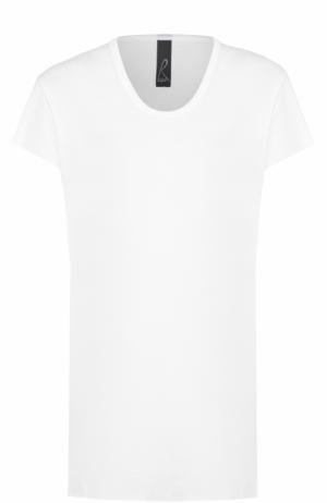 Удлиненная футболка прямого кроя с круглым вырезом Roque. Цвет: белый