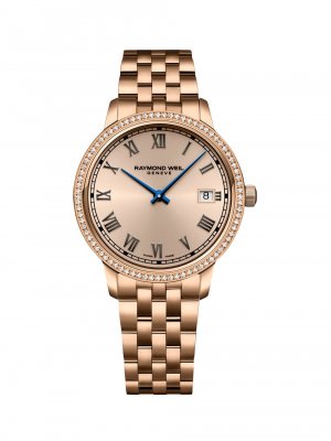 Часы-браслет Toccata из нержавеющей стали с розовым золотом и бриллиантами 0,24 TCW / 34 мм , золотой Raymond Weil