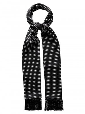 Шелковый шарф в горошек, черный Eton
