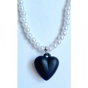 Жемчужное ожерелье Черное сердце ( Verba ). Цвет: черный/серебристый