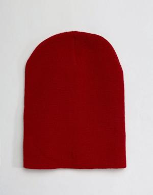 Бордовая шапка-бини Gregorys. Цвет: красный