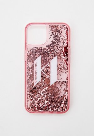 Чехол для iPhone Karl Lagerfeld 14 с жидкими блестками. Цвет: розовый