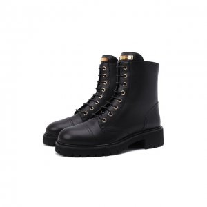 Кожаные ботинки Combat Giuseppe Zanotti Design. Цвет: чёрный