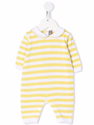 Knitted stripe-print romper Little Bear. Цвет: желтый