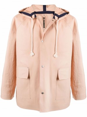 Пальто на кнопках с капюшоном Jil Sander. Цвет: розовый
