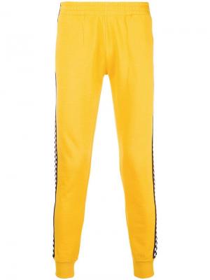 Спортивные брюки с полосками в клетку Hydrogen. Цвет: желтый
