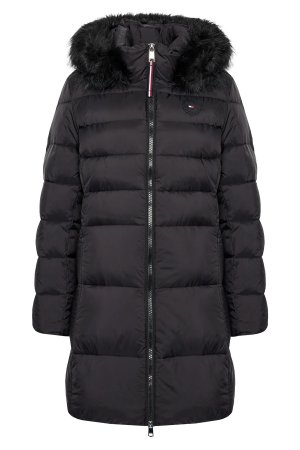 Утепленное пальто с поясом Sorona , черный Tommy Hilfiger
