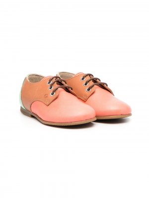 Двухцветные туфли на шнуровке Gallucci Kids. Цвет: коричневый