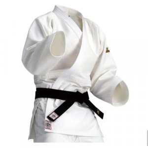 Кимоно для дзюдо с поясом, сертификат IJF, размер 150-155, белый Mizuno. Цвет: белый