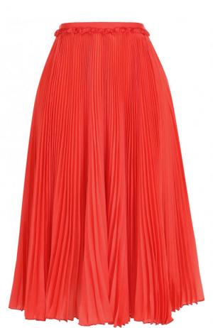 Однотонная плиссированная юбка-миди Rochas. Цвет: красный