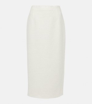 Твидовая юбка-карандаш букле в клетку , белый Alessandra Rich