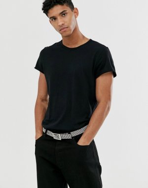 Черная футболка с отделкой изнаночным швом -Черный Cheap Monday