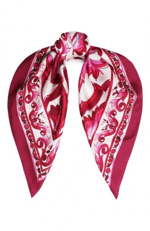 Шелковый платок Dolce & Gabbana. Цвет: розовый