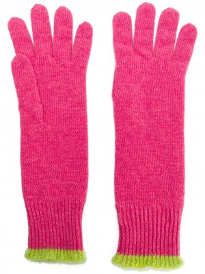 Перчатки с контрастными вставками Marni. Цвет: розовый