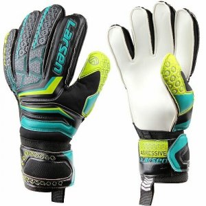Вратарские перчатки , регулируемые манжеты, размер 5, мультиколор Larsen. Цвет: черный/зеленый/голубой