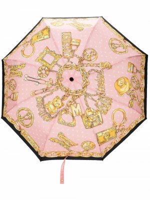Зонт с принтом Donna Bear Charms Moschino. Цвет: розовый