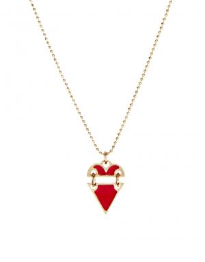 Ожерелье с подвеской разбитое сердце Maria Francesca Pepe. Цвет: красный